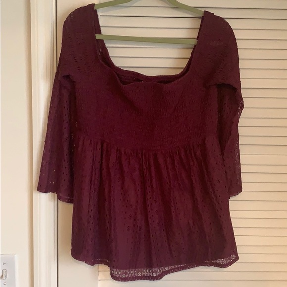 torrid Tops - Torrid Eyelet Off the Shoulder Top w Flare Sleeves